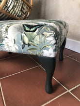 Grey & Green Peacock Footstool