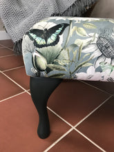 Grey & Green Peacock Footstool