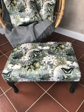 Grey & Green Peacock Footstool