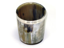 Silver Banded Polished Ox Horn Whisky Tot